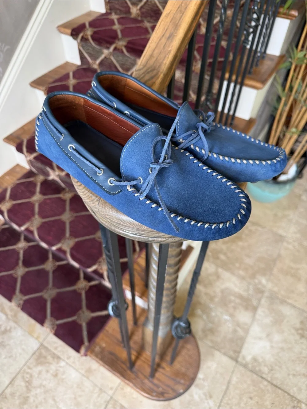 ZARA MAN men’s blue suede Driver loafers EURO 43 US size 10